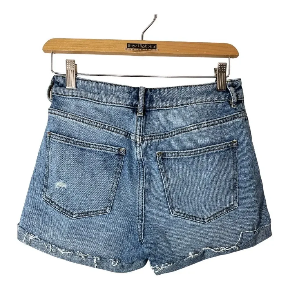 Pacsun Mom Short Denim Jean Jorts 26 Distressed Blue Womens
